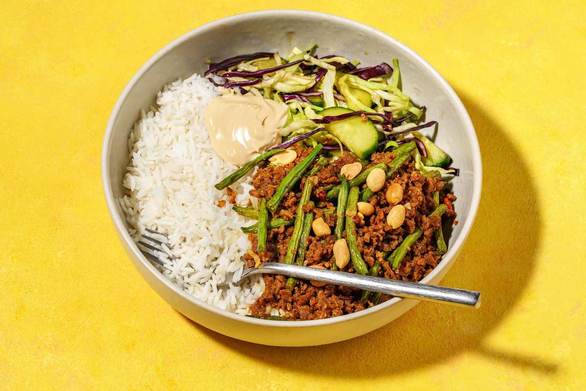 Rask asiatisk vegetardeigbowl
