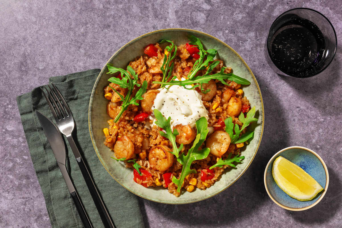 Tex-Mex Inspired King Prawn Fried Rice