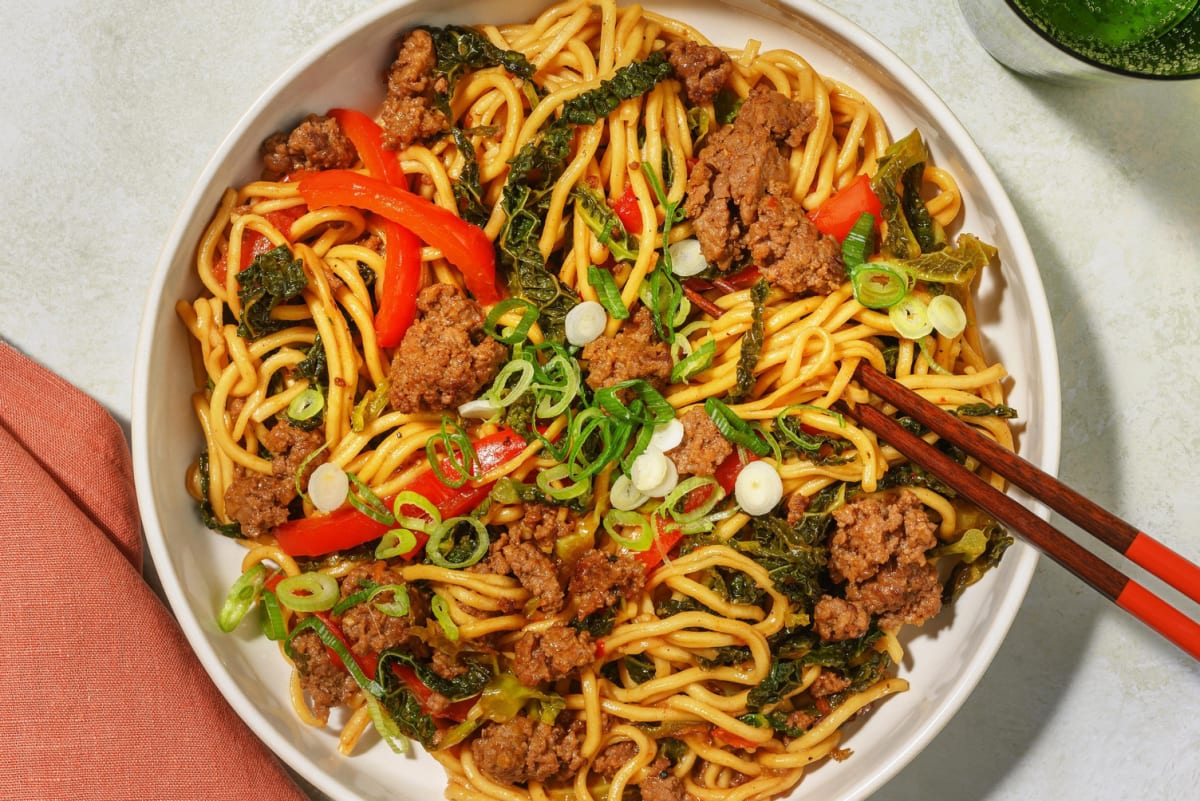 Cumin Spiced Teriyaki Lamb Noodles