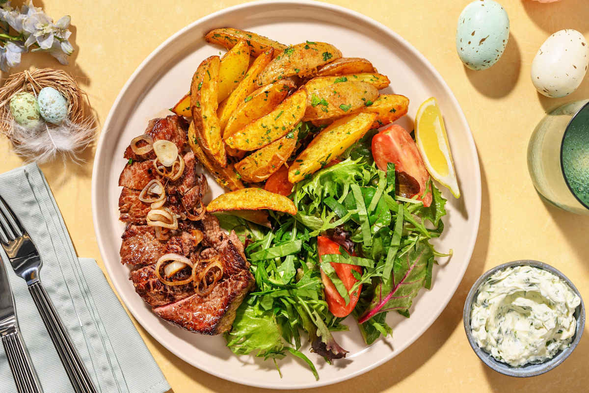 Rinderhüftsteak mit feiner Bärlauch-Crème 