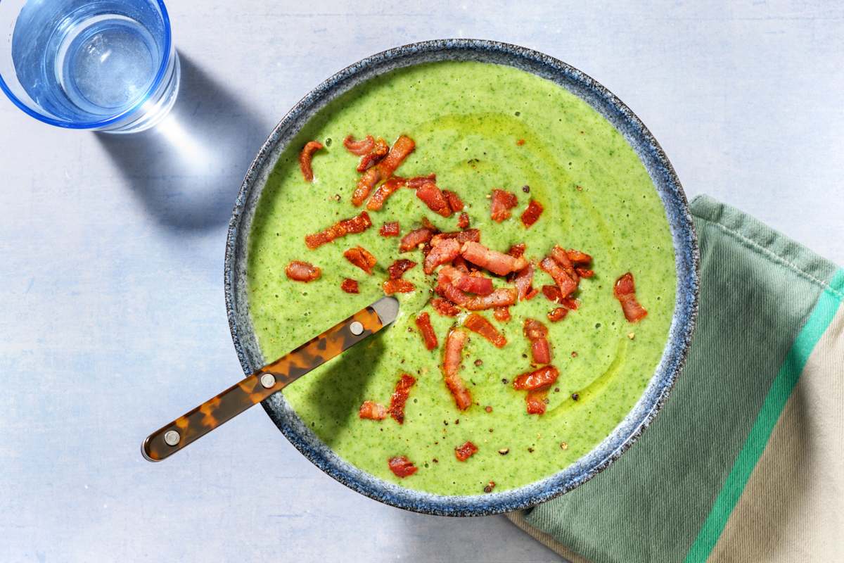 Crema de espinacas con bacon