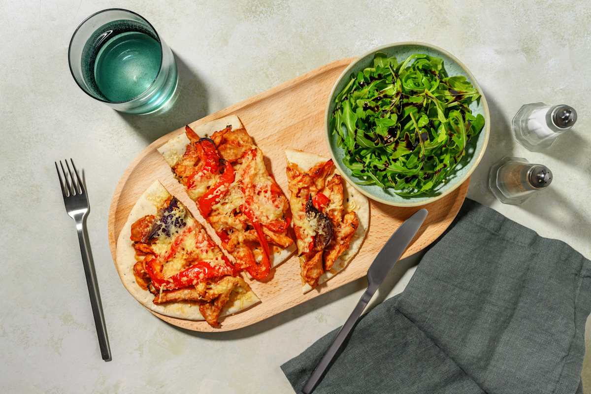 Pulled BBQ Cheesy Chicken Naanizza