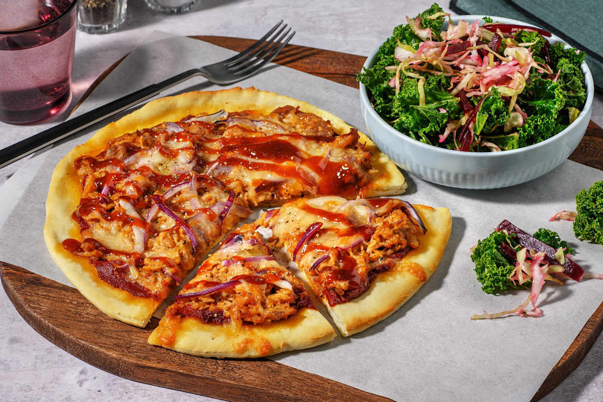 BBQ-kryddad pulled pork-pizza 