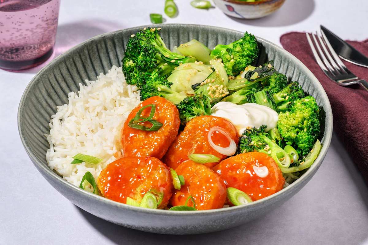 Kinesiske glaserede vegetarnuggets