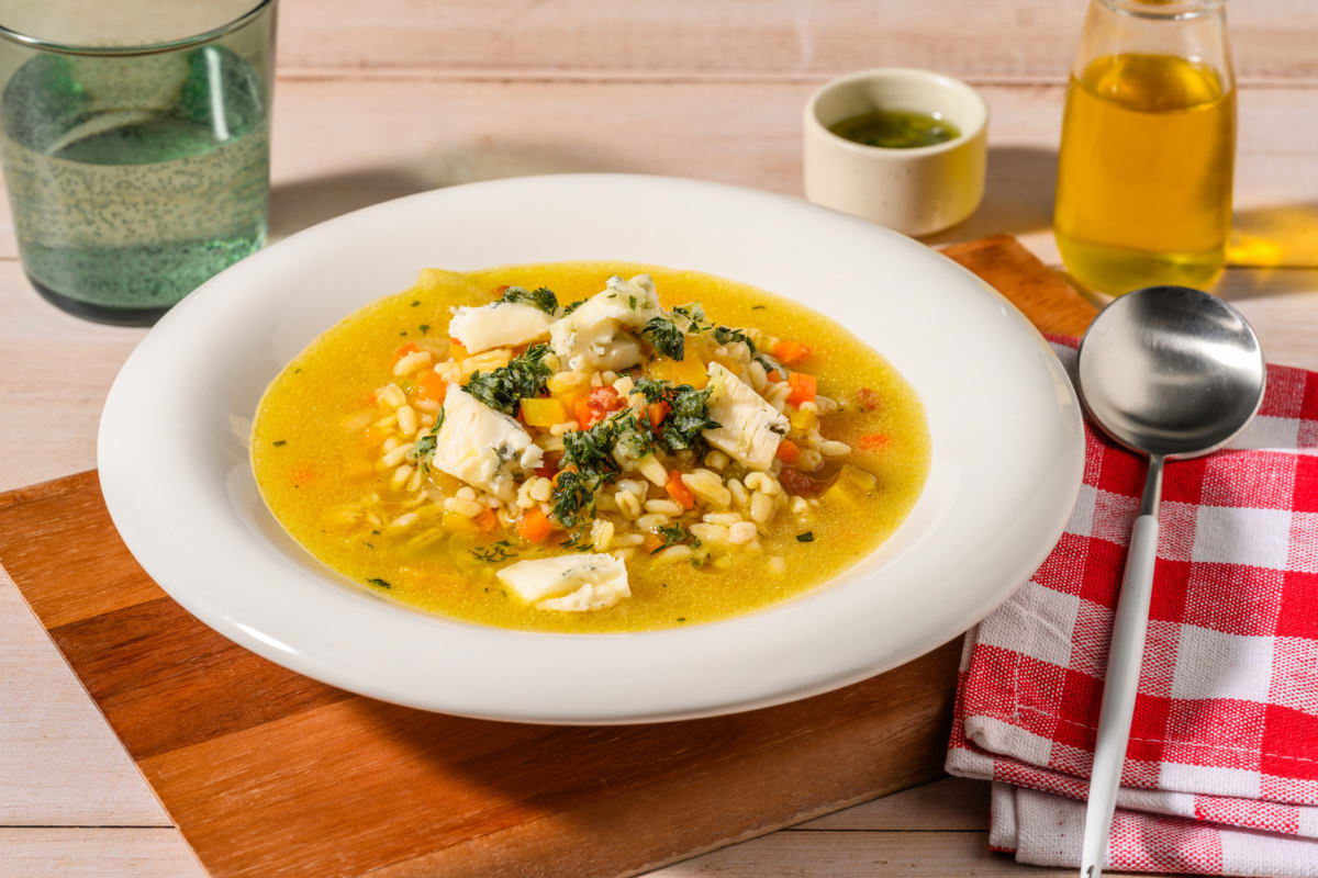 Minestra d'orzo, zucca e pancetta