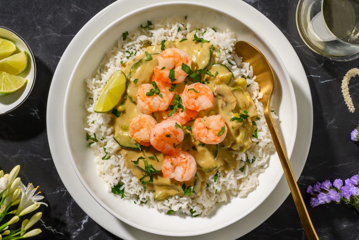 Grünes Thai-Curry mit Garnelen
