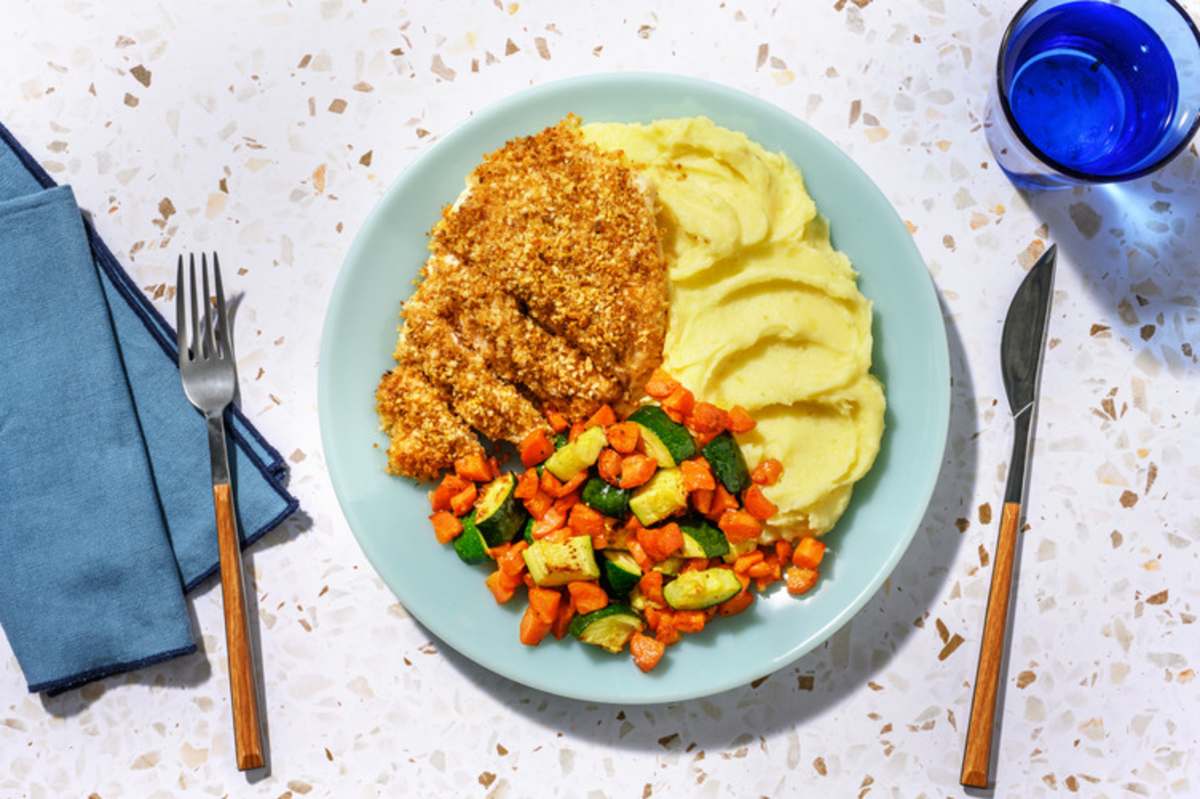 Crispy Baked Chicken and Mash
