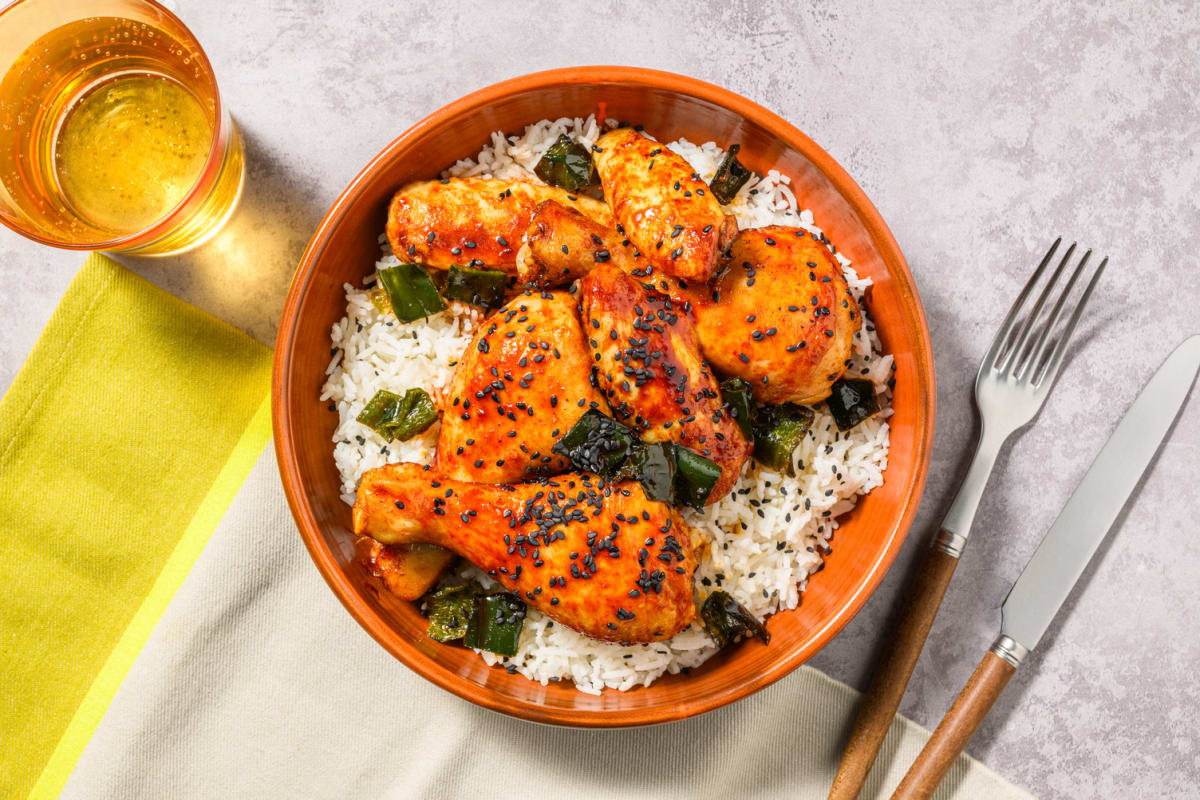 Alitas de pollo glaseadas en salsa agridulce
