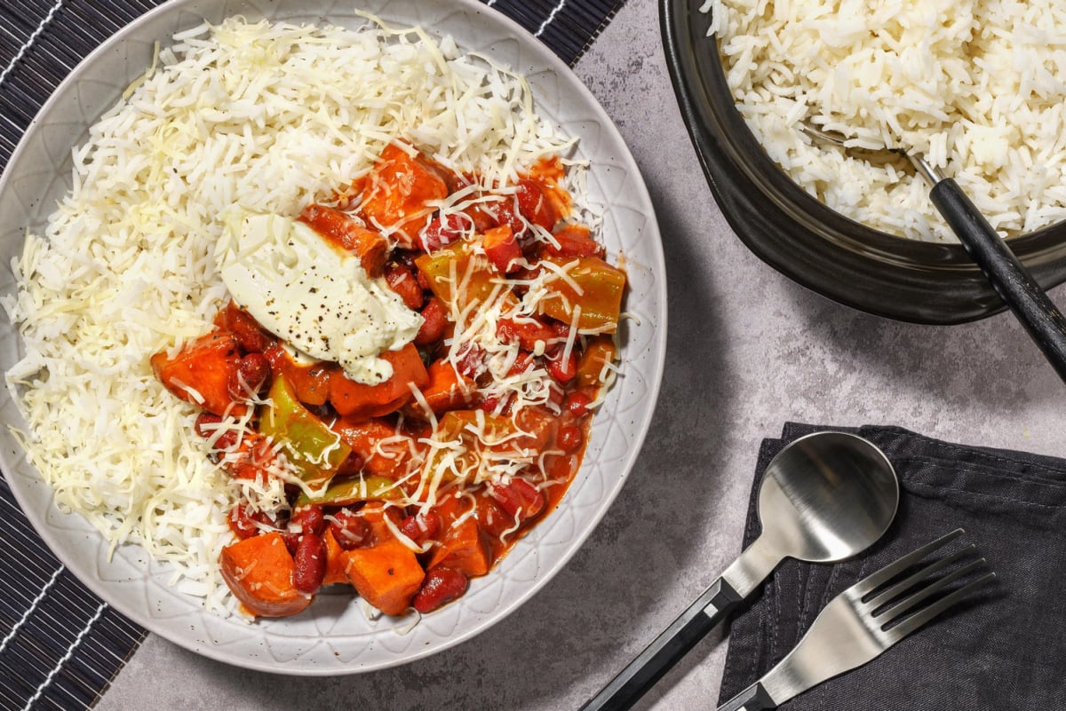 Roasted Sweet Potato and Kidney Bean Chilli