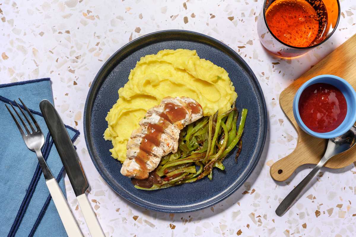 Pechuga de pollo con salsa de membrillo