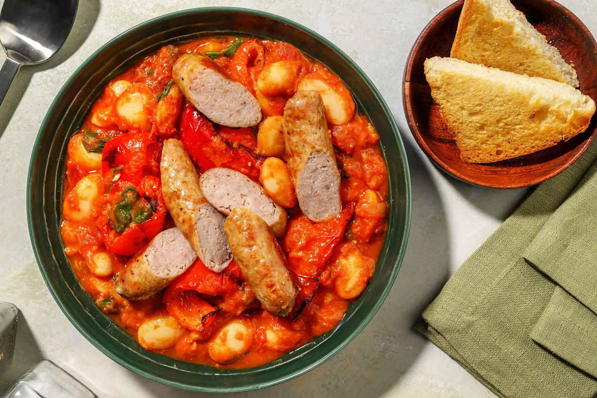 Double Sausages and Smoky Bean Casserole