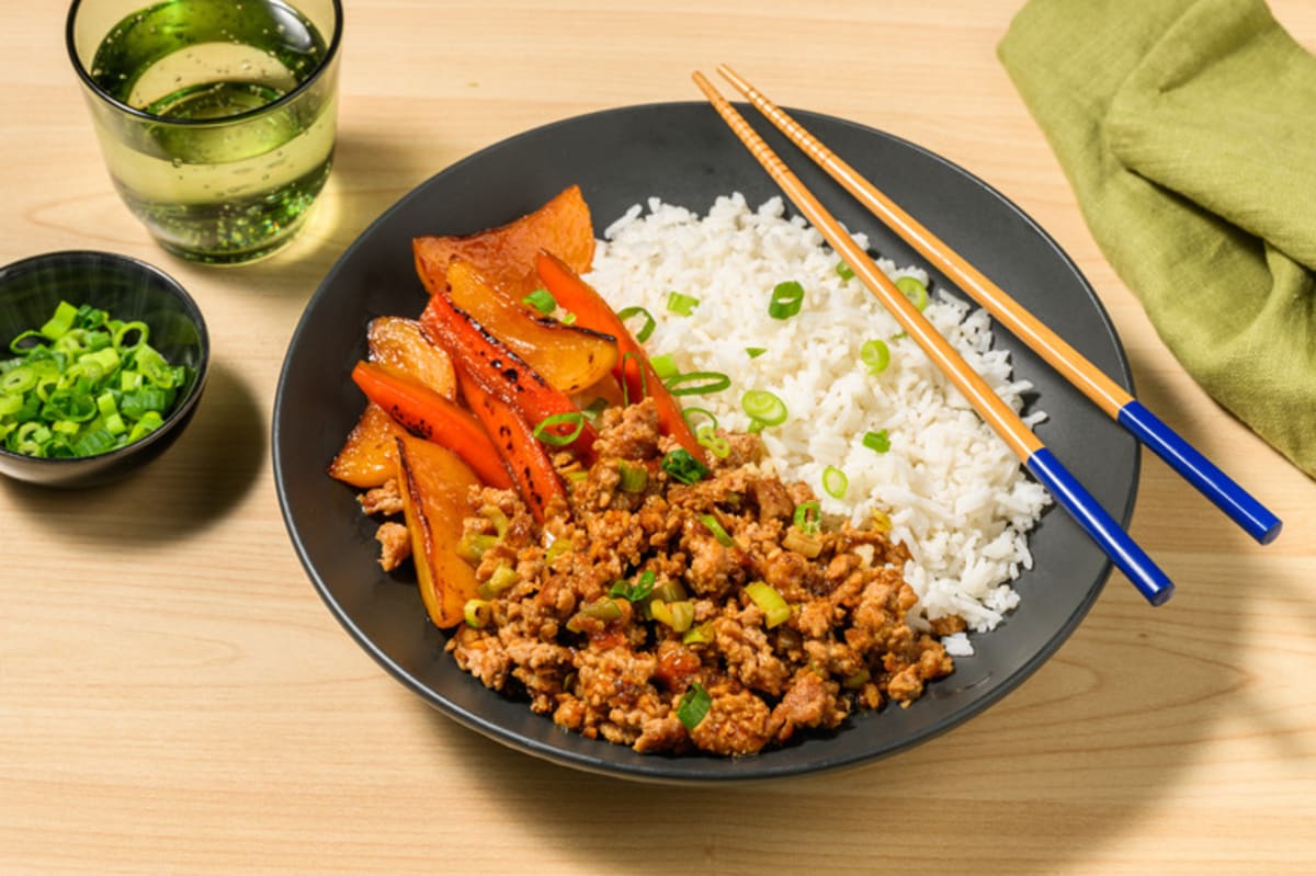 Porc haché & navet glacé à la japonaise