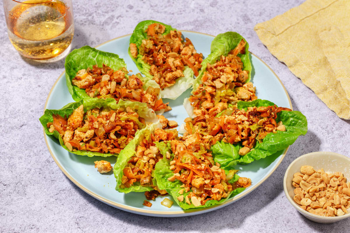 Ssam de lechuga con salmón