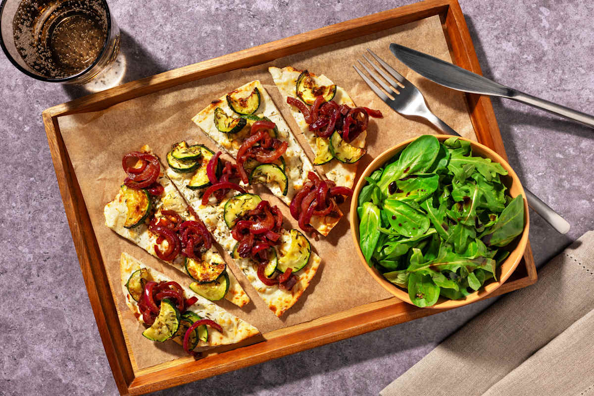 Pizza naan Bergère au chèvre & courgette