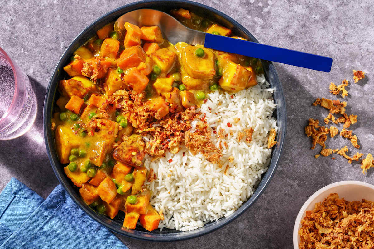 Coconut, Halloumi and Sweet Potato Curry