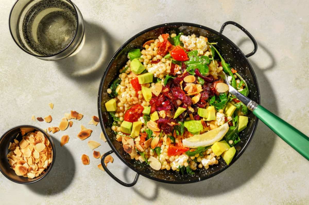 L'Oasis : couscous perlé, avocat & chèvre