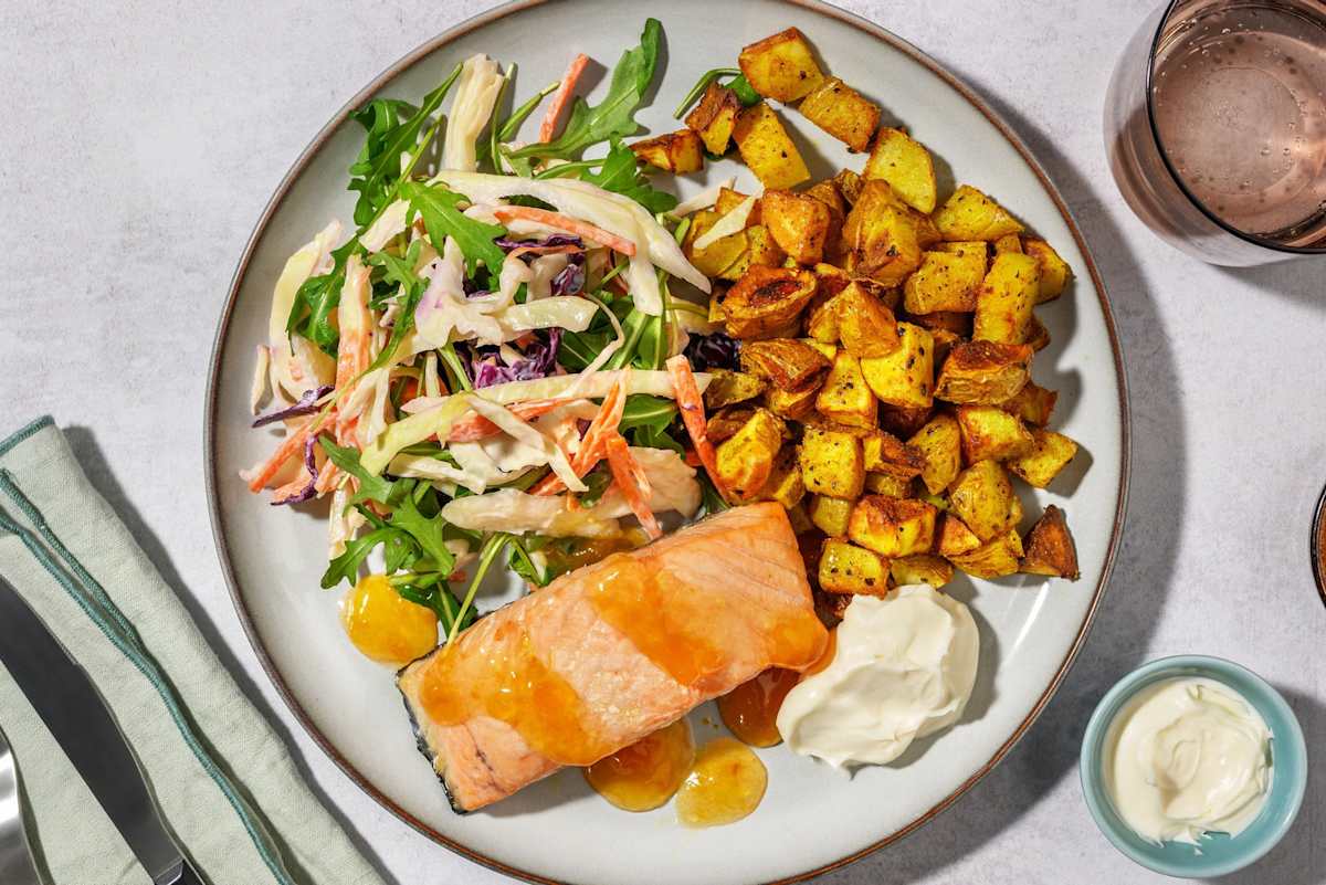 Put Your Feet Up Salmon Korma Traybake