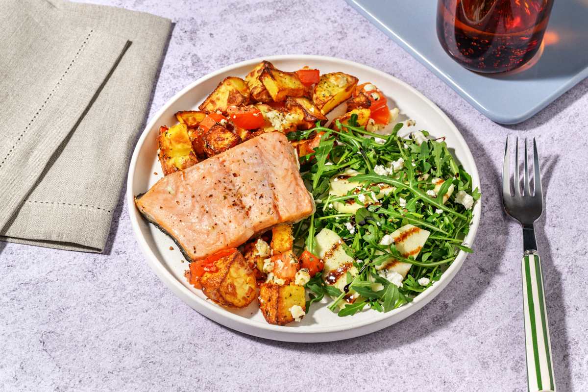 Oven Baked Tomatoes and Salmon
