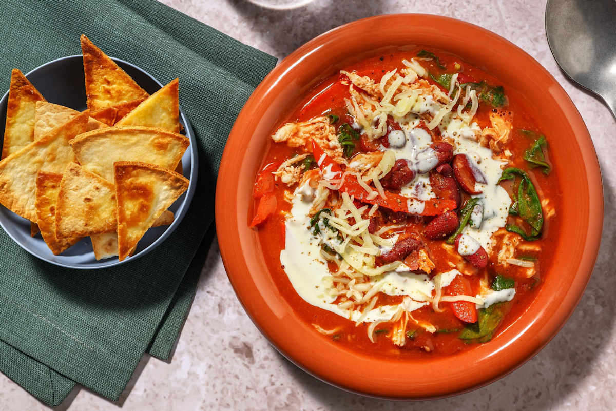 Quick Chipotle Pulled Chicken Breast and Pepper Soup