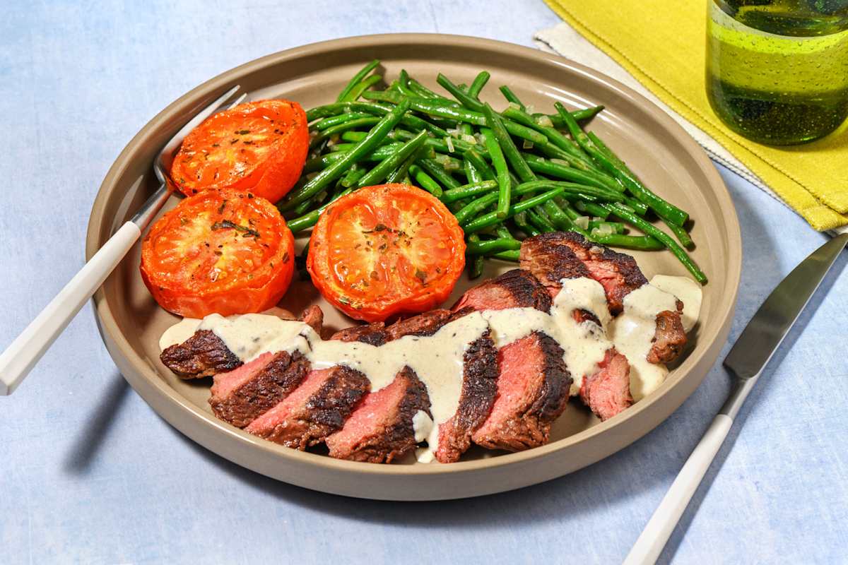 Beef in Creamy Peppercorn Sauce
