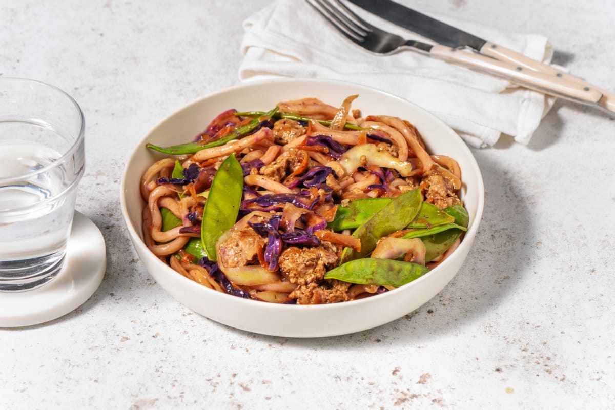 One Pan Ginger Hoisin Beef Udon