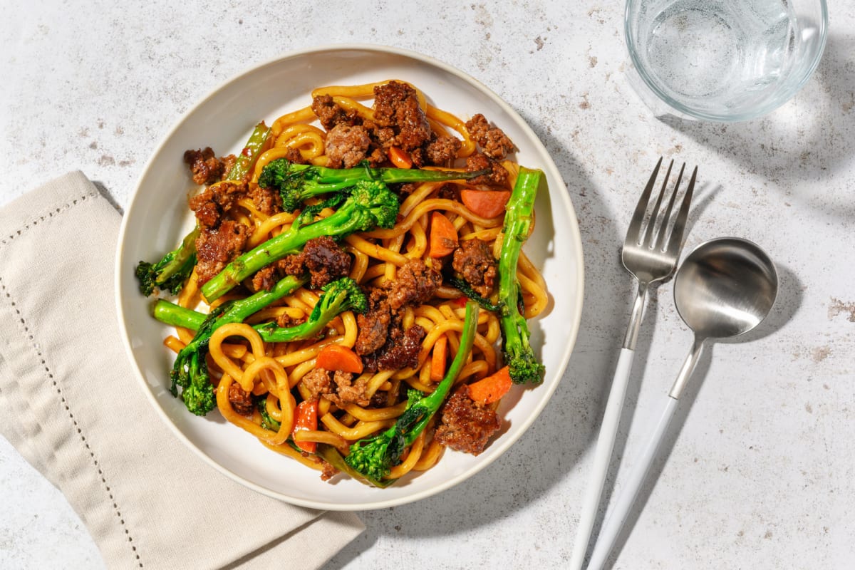 One Pan Hoisin Beef Udon