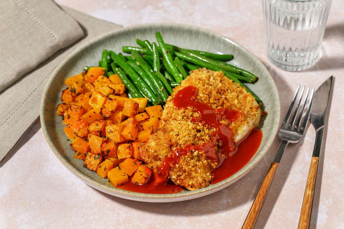 Peri Peri Crumbed Salmon and Hot Honey 