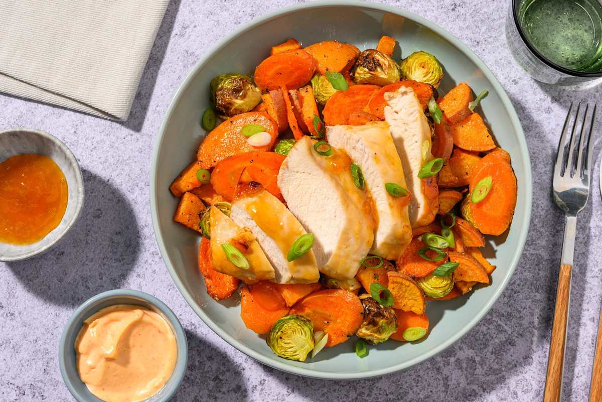 One-Tray Pouletbrust in Aprikosen-Marinade