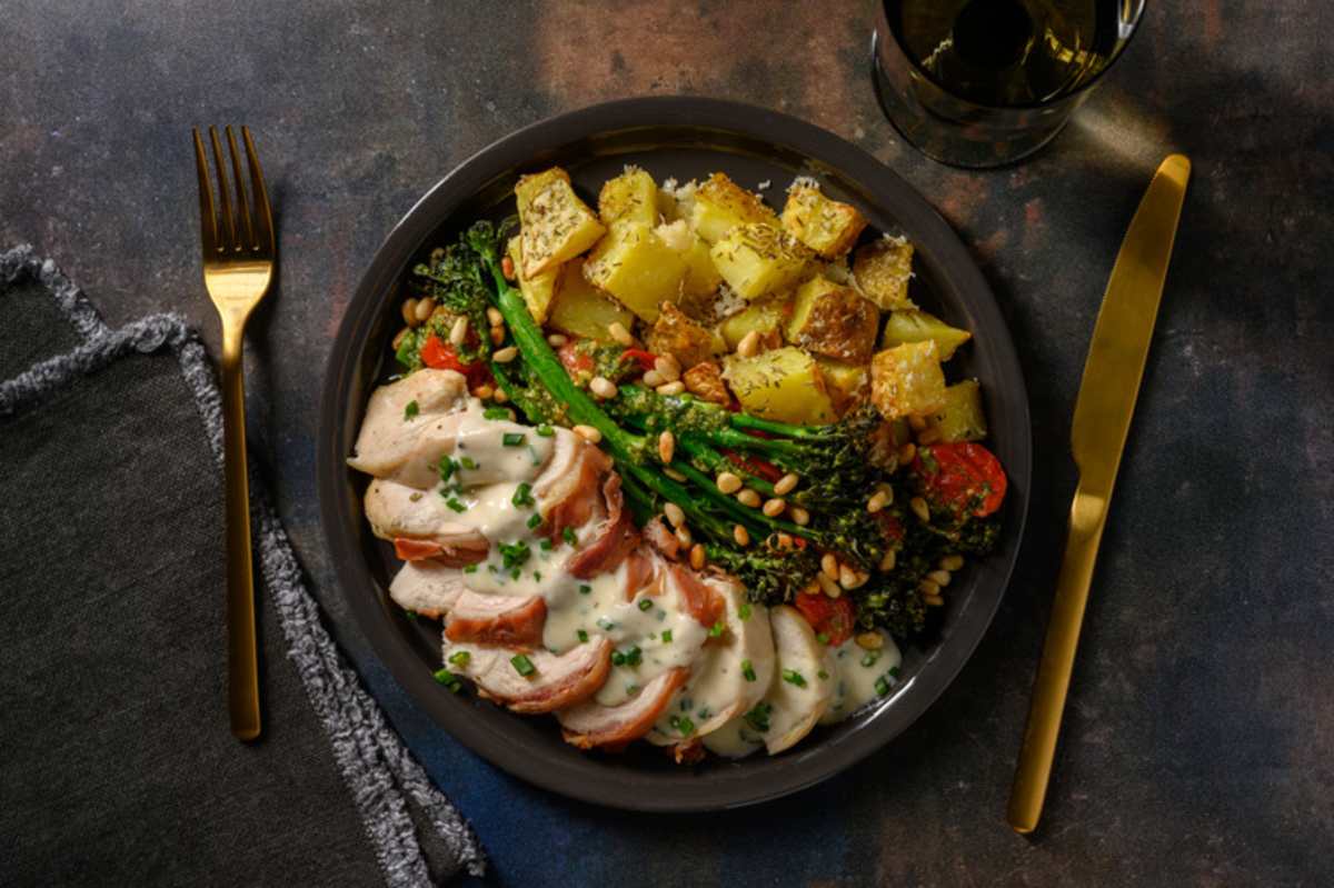 Serrano Ham Wrapped Chicken Breast and Truffle Sauce