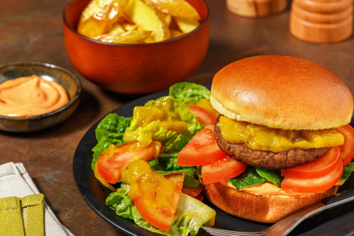 Beyond Meat Mumbai Burger mit Mango-Chutney
