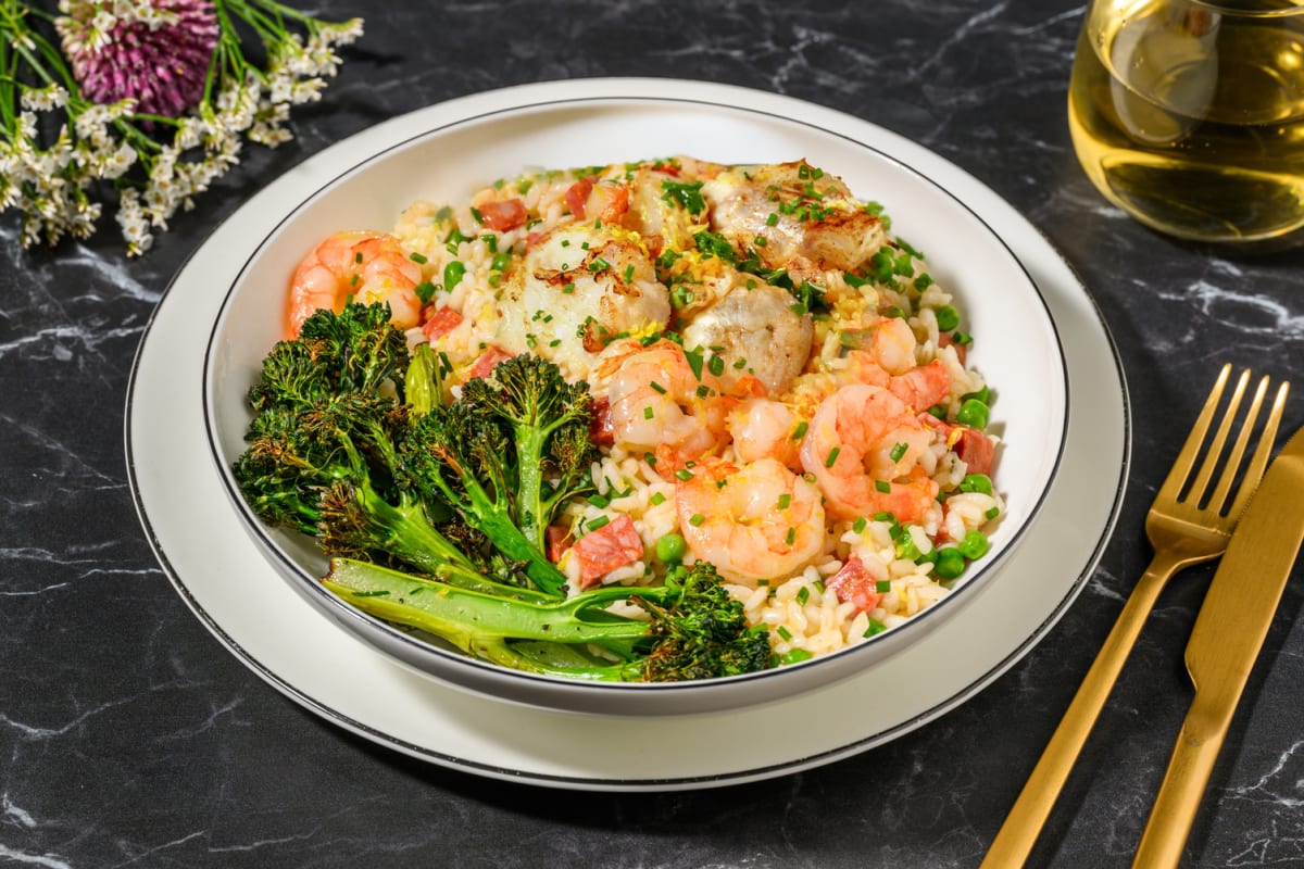 Monkfish, Prawn and Chorizo Paella