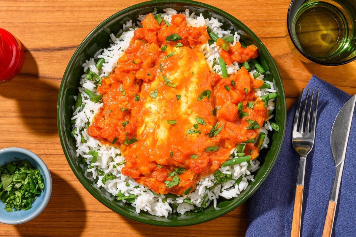 Heekfilet in avontuurlijke currysaus