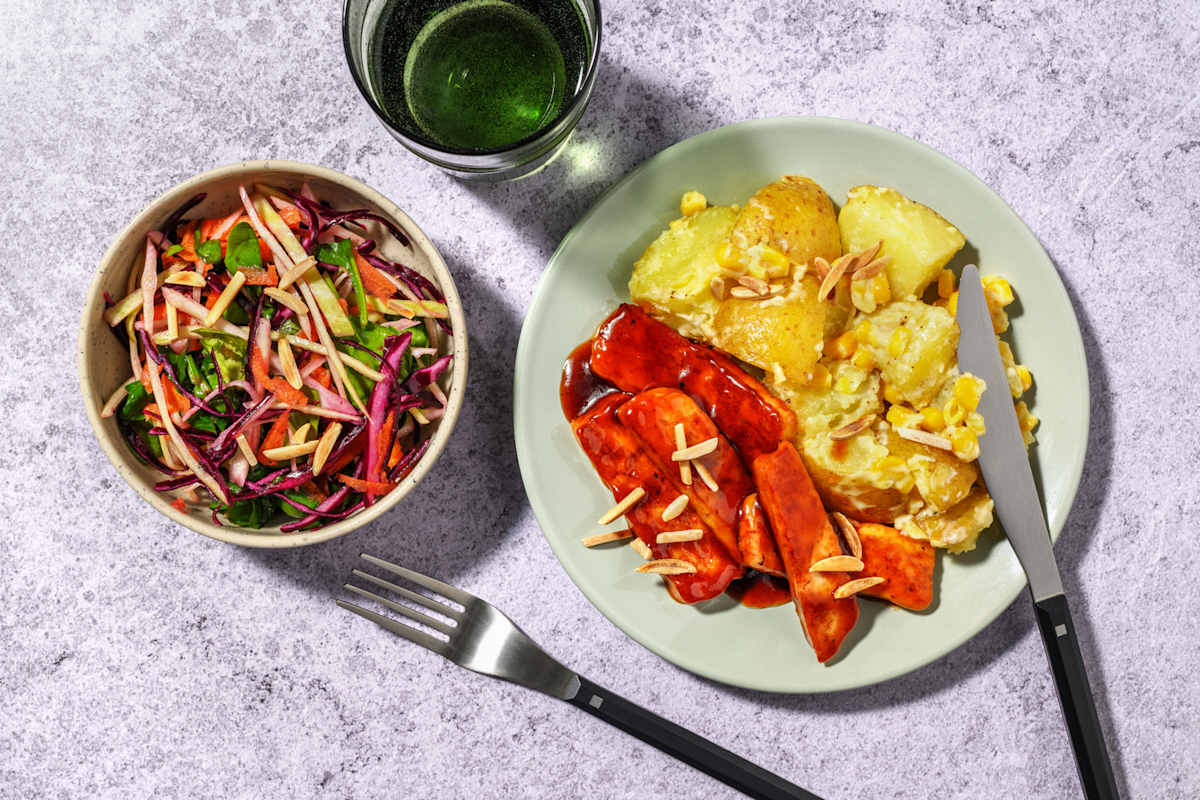 BBQ Cherry-Glazed Halloumi & Slaw
