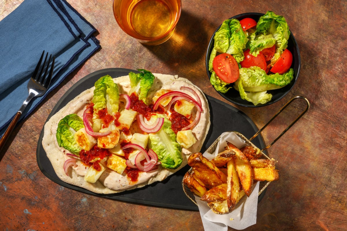 Sticky Glazed Halloumi Souvlaki