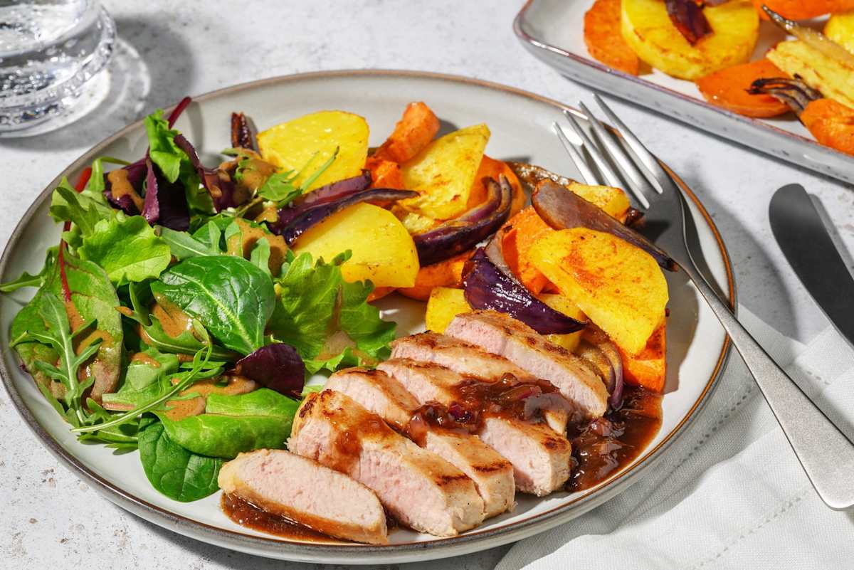 Schweinelachssteak in Aprikosen-Soße