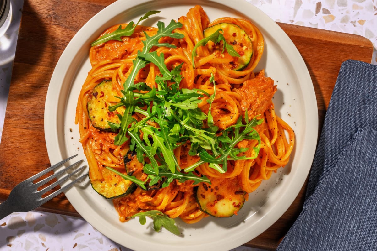 Creamy Tomato and Chilli Tuna Spaghetti