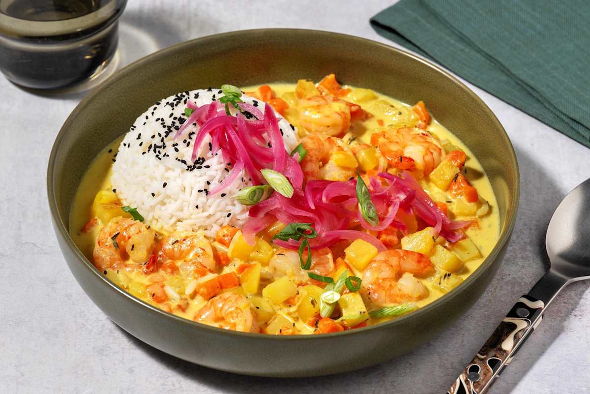 Südsee-Kokos-Curry mit Garnelen