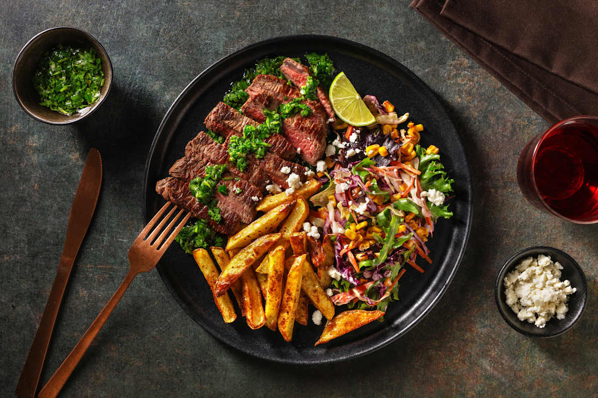 21 Day Aged Mexican Style Rump Steak & Chimichurri 