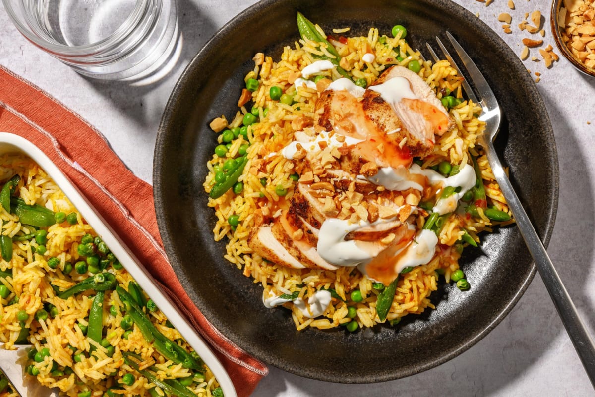 Spiced Chicken on Baked Thai Style Rice