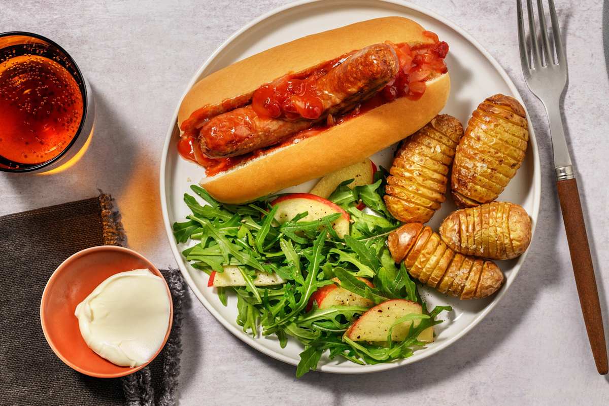 Scandi Style Hot Dogs in Redcurrant Sauce