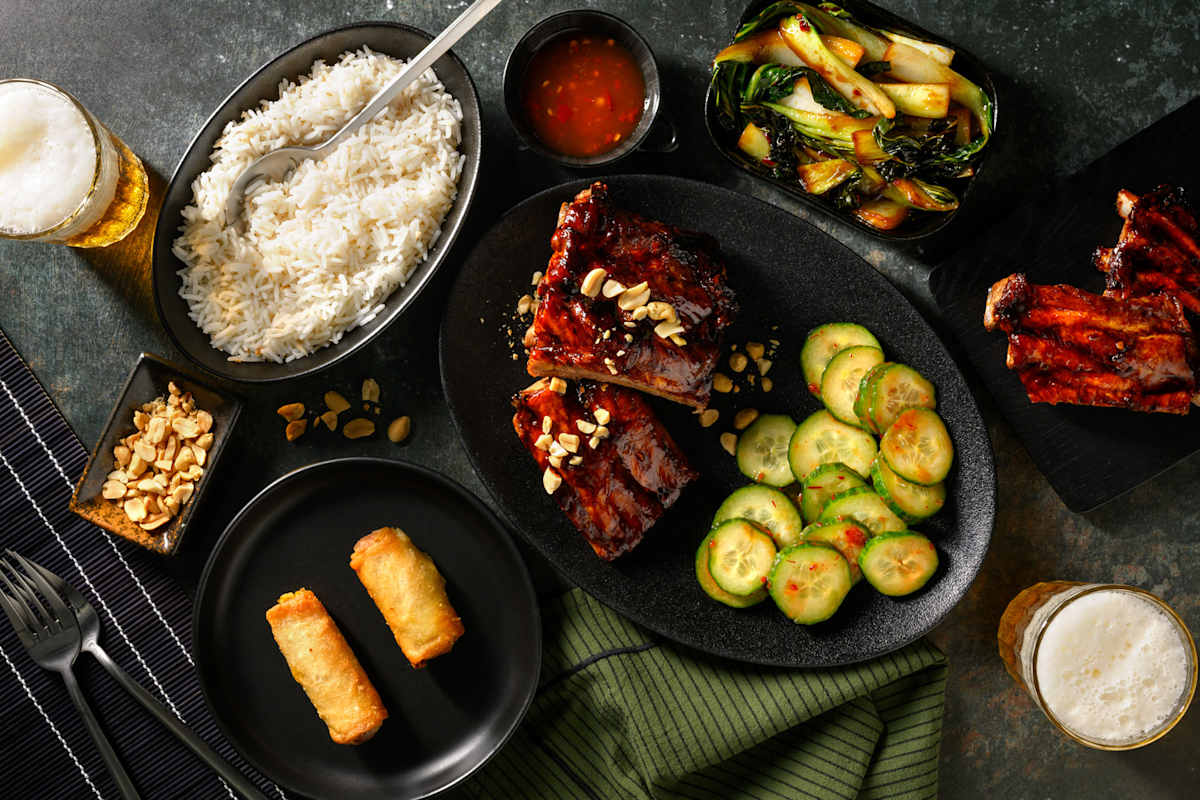 Vietnamese Style Sticky Pork Ribs and Coconut Rice