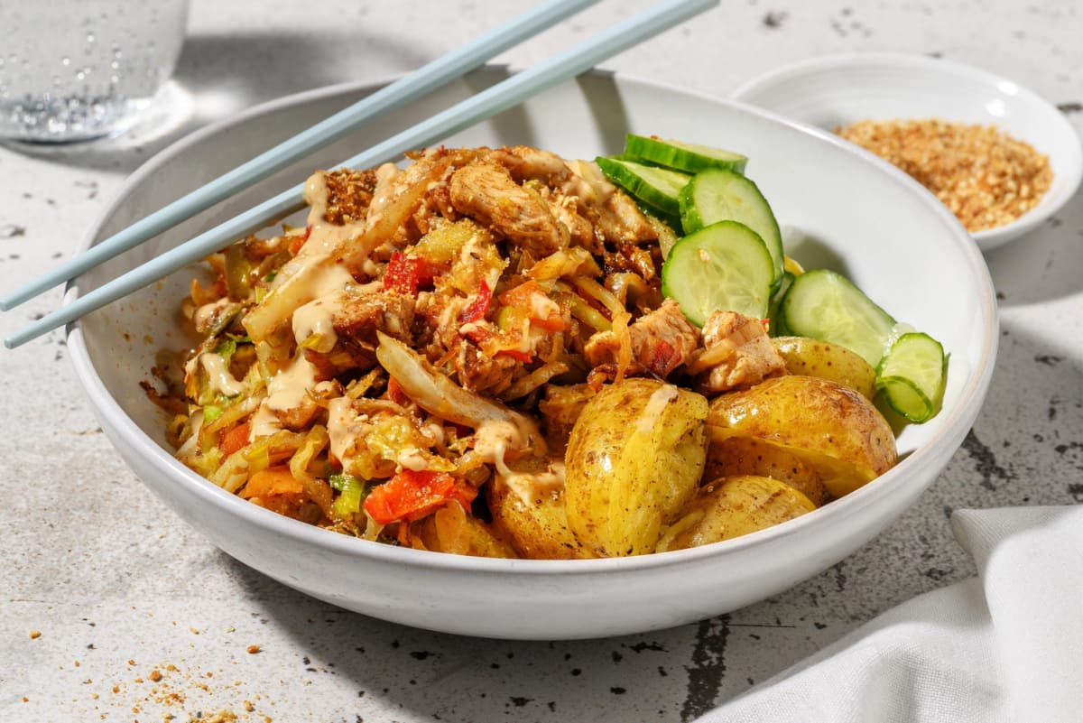 Bowl de dinde et légumes asiatiques