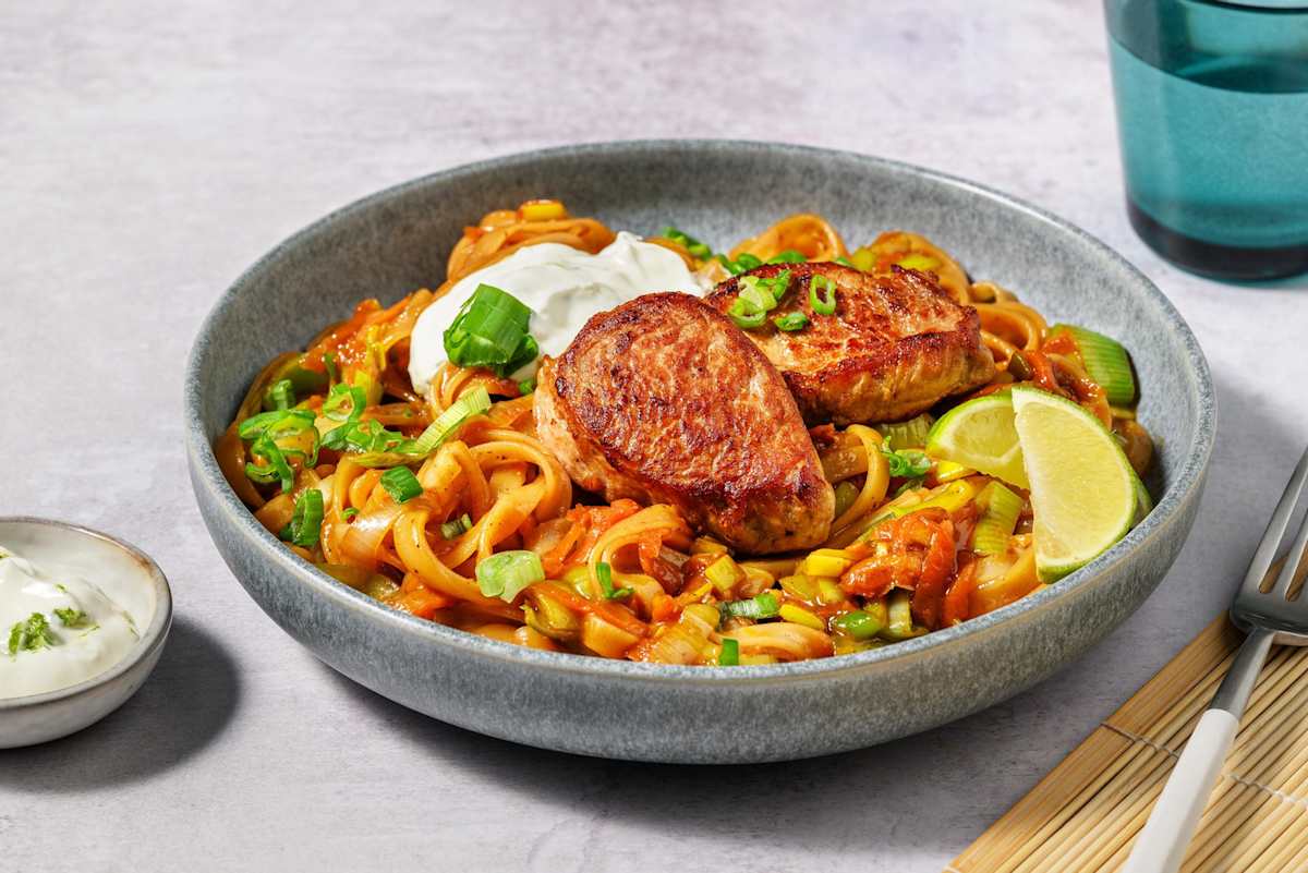 Glasnudelpfanne mit Bio-Schweinefilet