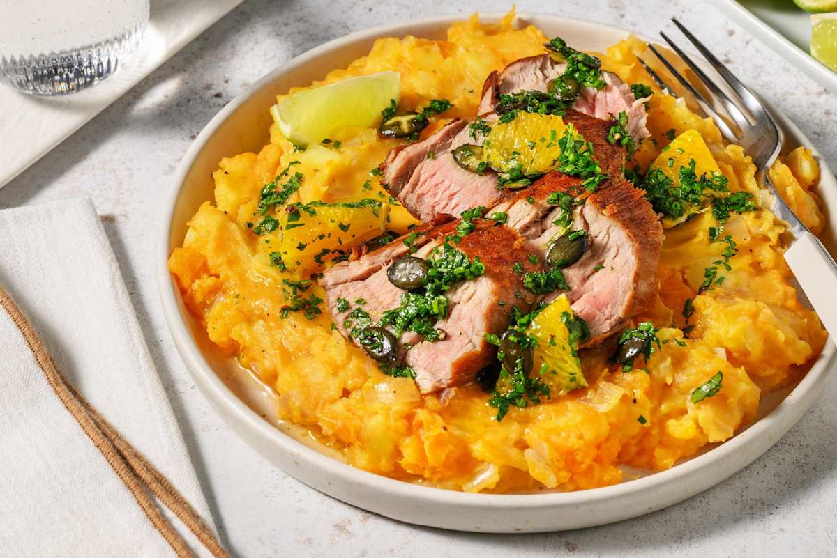 Bio-Schweinefilet mit Zitrus-Orangen-Gremolata 