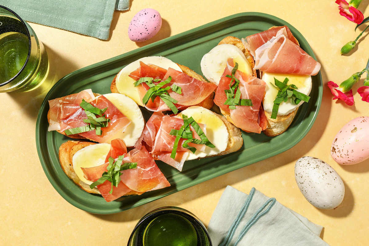 Easter prosciutto crostini 