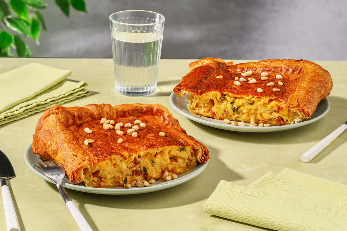 Leek and chorizo quiche