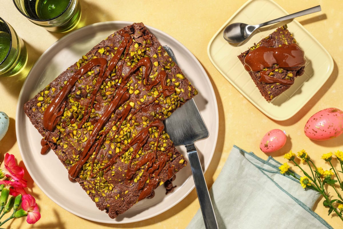 Chocolate pistachio brownie
