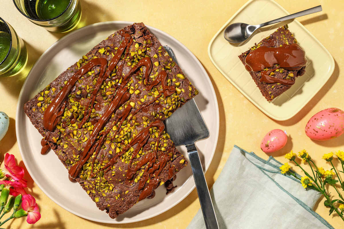 Chocolate pistachio brownie