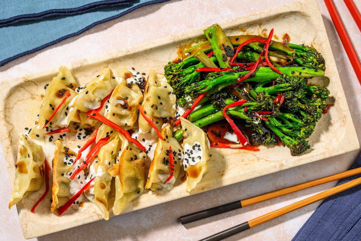 Teriyaki Veggie Gyozas and Hoisin Tenderstem®