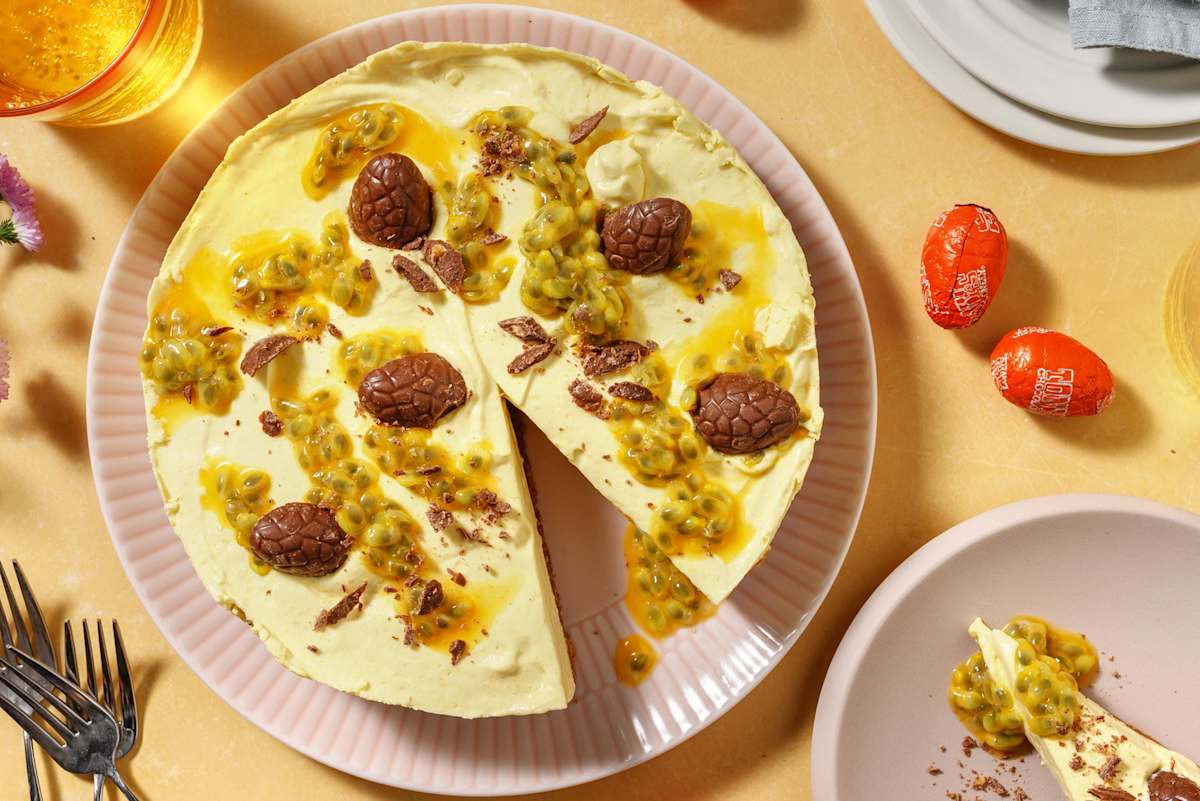 Cheesecake de Pâques sans cuisson au fruit de la passion